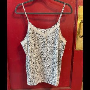 Nine West Black splatter on white background,  XL Cami